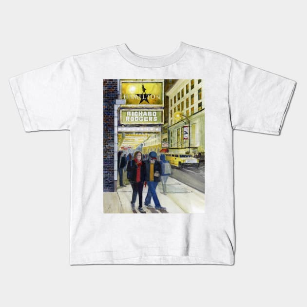 Broadway, New York City Kids T-Shirt by dfrdesign